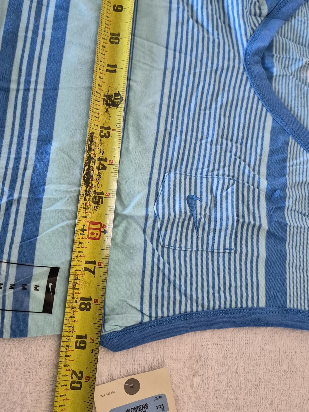 Nike Womens Blue Striped V-Neck All Sports Tank Top Sz M - Picture 5 of 7